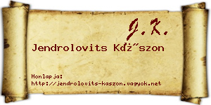 Jendrolovits Kászon névjegykártya